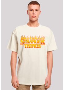 F4NT4STIC Herren T-Shirt "Stranger Things Fire Logo", beige, casual, Gr. XL, Obermaterial: 100% Baumwolle, Shirts, Premium Qualität