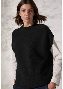 Cecil Damen Stehkragenpullover, schwarz, casual, Gr. XL, unifarben, Web, 46% Baumwolle, 46% Polyacryl, 8% Metallpolyester, Pullover, mit