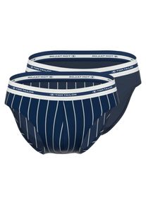 Tom Tailor Herren Minislip, Gr. 5, blau, Single Jersey, Obermaterial: 95% Baumwolle, 5% Elasthan, gestreift, Unterhosen, mit Retro-Stil