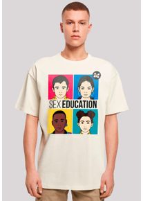 F4NT4STIC Herren T-Shirt "Sex Education Teen Illustrated", beige, casual, Gr. M, Obermaterial: 100% Baumwolle, Shirts, Premium Qualität