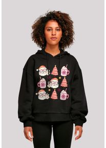 F4NT4STIC Damen Kapuzenpullover "Hippie Santa Weihnachten Tree Cocoa", schwarz, casual, Gr. XXL, Obermaterial: 100% Baumwolle, Pullover, Premium