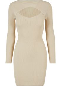 Urban Classics Damen Shirtkleid "Urban Classics Damen Ladies Cut Out Dress", beige, klassisch, Gr. XL, unifarben, 35% Viskose, 35% Polyacryl, 30%
