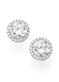 Lady Damen Paar Ohrstecker, Zirkonia ct, silber, Ohrringe