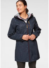 Polarino Damen Softshellmantel, blau, sportlich, Gr. 44, Softshell, Obermaterial: 94% Polyester, 6% Elasthan. Futter: 100% Polyester. Kapuzenfutter: