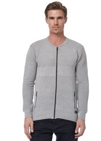 Rusty Neal Herren Strickjacke, grau, casual, Gr. XL, unifarben, 70% Polyacryl, 30% Baumwolle, Strickjacken, im trendigen Ripp-Design