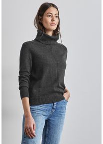 Street One Damen Rollkragenpullover, grau, casual, Gr. 40, unifarben, Web, 37% Baumwolle, 34% Polyacryl, 26% Polyester, 3% Elasthan, Pullover, im