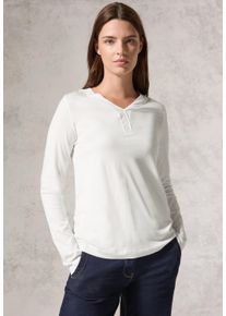 Cecil Damen Langarmshirt, weiß, casual, Gr. XXL, unifarben, Stoff, 50% Modal, 50% Baumwolle, Shirts, im angenehmen Materialmix