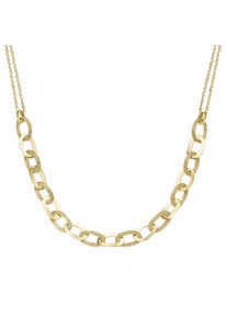 Smart Jewel Damen Collier "ovale Glieder hochglänzend und strukturiert, Silber 925", 45cm, Silber 925 (Sterlingsilber), gold, Silber 925