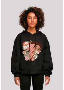 F4NT4STIC Damen Kapuzenpullover "Groovy Weihnachten Flash Cozy Vibes", schwarz, casual, Gr. XS, Obermaterial: 100% Baumwolle, Pullover, Premium
