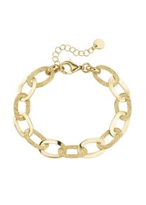 Smart Jewel Damen Armband "ovale Glieder hochglänzend und strukturiert, Silber 925", 19cm, Silber 925 (Sterlingsilber), gold, Silber 925
