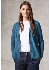 Cecil Damen Cardigan, blau, casual, Gr. XXL, unifarben, Stoff, 33% Polyester, 31% Polyacryl, 24% Baumwolle, 12% Nylon, Strickjacken, mit Materialmix
