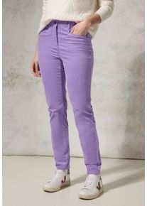 Cecil Damen Stoffhose, lila, casual, Gr. 32, unifarben, Web, 98% Baumwolle, 2% Elasthan, Hosen, aus Baumwolle mit Stretchanteil