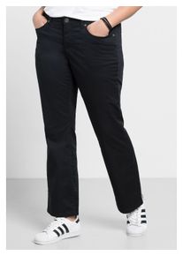 sheego Damen Bootcuthose "Große Größen", schwarz, sportlich, Gr. 56, unifarben, Obermaterial: 97% Baumwolle, 3% Elasthan, Hosen, Elastische