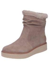 Rieker Damen Winterboots, Gr. 36, beige, Veloursleder, casual, Schuhe, Stiefelette, slouchy Schaft, mit Innenreißverschluss