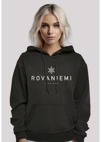 F4NT4STIC Damen Kapuzenpullover "Schneeflocke Winter Lappland", schwarz, casual, Gr. L, Obermaterial: 65% Baumwolle, 35% Polyester, Pullover,