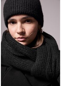Damen Schal, schwarz, casual, STREET ONE STUDIO, unifarben, Stoff, 97% Polyester, 3% Elasthan, Modetücher, softer Materialmix