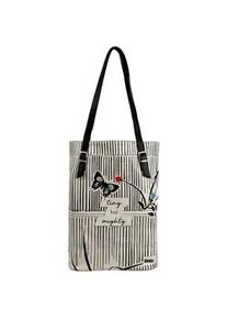 Umhängetasche DOGO "Damen Tall Bag Tiny But Mighty Vegan Damen Handtaschen (Fashion)" Gr. B/H/T: 40cm x 34cm x 10cm OneSize, schwarz-weiß (natur) Damen Taschen Shopper Vegan