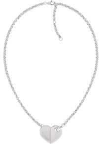 Tommy Hilfiger Damen Kette mit Anhänger "BOLD HEARTS, Herz, 2780926, 2780927", Edelstahl, L: 51cm B: 2,5mm, silber, Edelstahl, B:2,5mm, Halsketten