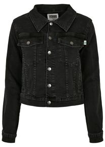 Urban Classics Damen Jeansjacke "Urban Classics Damen Ladies Organic Denim Jacket", schwarz, klassisch, Gr. XS, unifarben, 50% Baumwolle (Bio), 48%