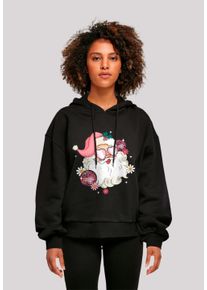 F4NT4STIC Damen Kapuzenpullover "Pink Retro Disco Santa Weihnachten Bling", schwarz, casual, Gr. M, Obermaterial: 100% Baumwolle, Pullover, Premium