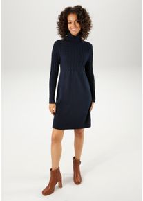 Aniston CASUAL Damen Strickkleid, blau, feminin, Gr. 34, unifarben, Feinstrick, Obermaterial: 50% Viskose, 28% Polyester, 22% Polyamid, Kleider, mit
