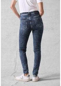 Cecil Damen Slim-fit-Jeans, blau, casual, Gr. 31, unifarben, Jeans, 82% Baumwolle, 15% Polyester, 3% Elasthan, Jeans, High Waist