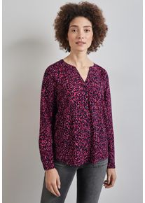 Street One Damen Langarmbluse, pink, casual, Gr. 36, bedruckt, Stoff, 100% Viskose, Blusen, aus softer Viskose