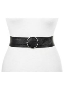 Tamaris Damen Taillengürtel, schwarz, feminin, Gr. S, Rindsleder, Gürtel, Tailliengürtel mit schlichter Dornschließe in glänzendem Silber