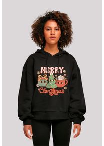 F4NT4STIC Damen Kapuzenpullover "Merry Weihnachten Cozy And Cute", schwarz, casual, Gr. M, Obermaterial: 100% Baumwolle, Pullover, Premium Qualität,