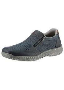 Slipper Rieker Gr. 45, blau (jeansblau) Herren Schuhe Halbschuh, Freizeitschuh mit Perforation