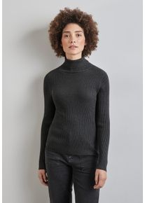 Street One Damen Rollkragenpullover, grau, casual, Gr. 38, unifarben, Stoff, 52% Viskose, 28% Polyester, 20% Nylon, Pullover, aus stretchigem