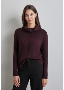 Street One Damen Rollkragenpullover, rot, casual, Gr. 38, unifarben, Web, 37% Baumwolle, 34% Polyacryl, 26% Polyester, 3% Elasthan, Pullover, im