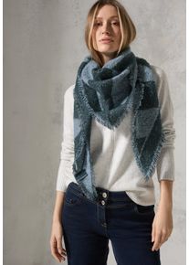 Cecil Damen Halstuch, blau, casual, gemustert, Stoff, 88% Polyester, 12% Metallfasern, Modetücher, mit Fransen am Saum