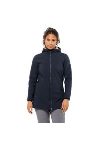 Jack Wolfskin Damen Softshellmantel "WINDLAND COAT W", blau, sportlich, Gr. XS, unifarben, Obermaterial: 100% Polyester, Mäntel, mit Kapuze
