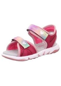 Sandale Superfit "PEBBLES WMS: mittel" Gr. 35, rot (rot-rosa) Kinder Schuhe Sommerschuh, Klettschuh, Sandalette, mit süßen Glitzerverschlüssen