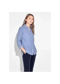 Klassische Bluse Cecil Gr. XXL (46), blau (linen chambray blau) Damen Blusen aus Leinen