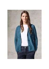 Cardigan Cecil Gr. XS (36), blau (aqua melange) Damen Strickjacken mit Materialmix