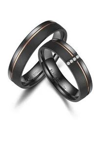 Partnerring MARRYA "BLACK TITANIUM by MARRYA" Fingerringe Gr. 56, Titan, schwarz (herren ring, schwarz, gold) Damen