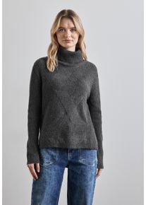 Street One Damen Strickpullover, grau, casual, Gr. 40, unifarben, Web, 37% Baumwolle, 34% Polyacryl, 26% Polyester, 3% Elasthan, Pullover, mit