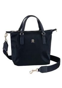 Henkeltasche Tommy Hilfiger "POPPY NEW SMALL TOTE" blau (dunkelblau) Damen Taschen mit Markenemblem vorne