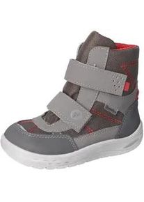 Winterstiefel Ricosta "Uki WMS: weit" Gr. 25, grau (grau-rot) Kinder Schuhe Klettstiefel, Snowboots, Kindergartenschuh mit Warmfutter