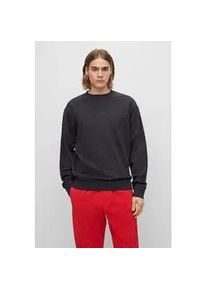 Sweater BOSS ORANGE "Wefade" Gr. S, schwarz Herren Sweatshirts mit seitlichen Rippeinsätzen