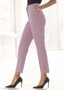 Lascana Damen Anzughose, lila, modisch, Gr. 36, unifarben, Twill, Obermaterial: 75% Polyester, 20% Viskose, 5% Elasthan, Hosen, mit Knöpfen am