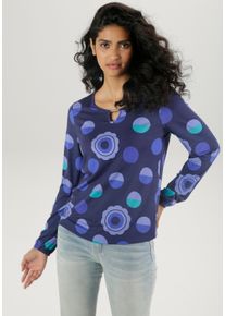 Damen Langarmshirt, bunt, casual, Gr. 38, Aniston SELECTED, bedruckt, Single Jersey, Obermaterial: 95% Viskose, 5% Elasthan, Shirts, mit