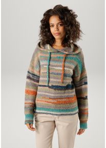 Aniston CASUAL Damen Strickpullover, bunt, modisch, Gr. 44, gemustert, gestreift, geringelt, Strukturmuster, Strick, Obermaterial: 73% Polyacryl, 27%