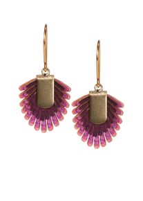 Gretchen Damen Paar Ohrhänger "Pam Pem Earring S", rosa, modisch, Leder, Ohrringe, mit buntem Pergament