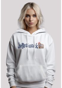 F4NT4STIC Damen Kapuzenpullover "Christmas Jingle Bear Rock", weiß, casual, Gr. S, Obermaterial: 65% Baumwolle, 35% Polyester, Pullover, Premium