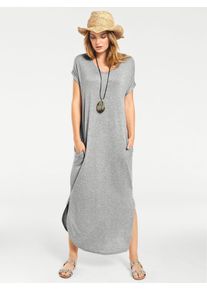 Heine Damen Shirtkleid "Shirtkleid", grau, Gr. 34, unifarben, 95% Viskose, 5% Elasthan, Kleider