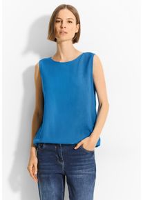 Cecil Damen Blusentop, blau, casual, Gr. XL, unifarben, Stoff, 100% Viskose, Blusen, aus softer Viskose