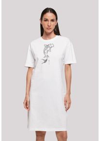 F4NT4STIC Damen Shirtkleid "Koi Karpfen Asia", weiß, casual, Gr. XL, Obermaterial: 100% Baumwolle, Kleider, Print